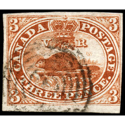 canada stamp 4 beaver 3d 1852 U F VF 088
