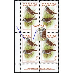 canada stamp 496i white throated sparrow 6 1969 PB LL