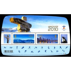 canada stamps vancouver 2010 olympics 3 overprinted souvenir sheets 2299f 2305f 2366c