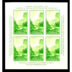 us stamp postage issues 751 yosemite sheet of 6 1 1934