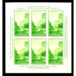 us stamp postage issues 751 yosemite sheet of 6 1 1934