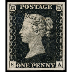 great britain stamp 1 queen victoria penny black 1p 1840