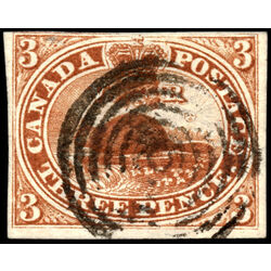 canada stamp 4 beaver 3d 1852 U VF 090