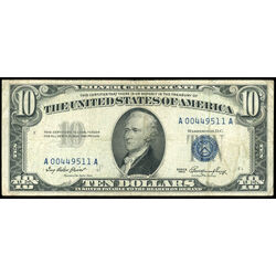 usa 10 silver certificate 1953