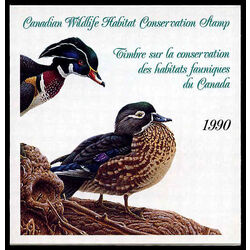 canadian wildlife habitat conservation stamp fwh6d wood ducks 7 50 1990