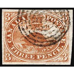 canada stamp 4 beaver 3d 1852 U XF 092