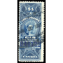 canada revenue stamp fg28 victoria gas inspection 4 1897