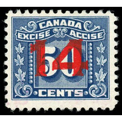 canada revenue stamp fx118 overprints on three leaf excise tax 1934