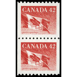 canada stamp 1394 pair flag 1991