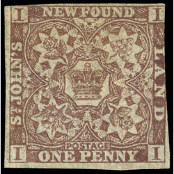 newfoundland stamp 15ac pence third issue 1d 1861 M F 008
