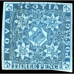 nova scotia stamp 2 pence issue 3d 1851 U VF 014