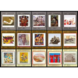 canada stamps masterpieces of canadian art 1988 2002 set of 15 stamps 1203 to 1945