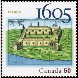 canada stamp 2115i samuel de champlain s drawing of settlement 50 2005