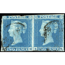 great britain stamp 4 queen victoria two penny blue 2p 1841 U PAIR 036