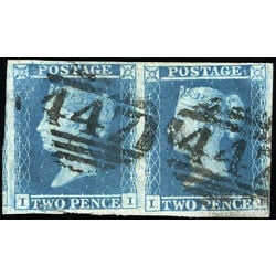 great britain stamp 4 queen victoria two penny blue 2p 1841 U PAIR 040