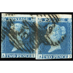great britain stamp 4 queen victoria two penny blue 2p 1841 U PAIR 041