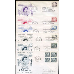 collection of fdc of queen elizabeth ii centennial definitives low values 1967 1973