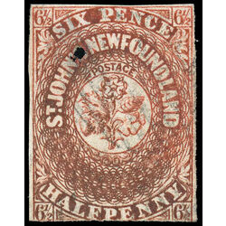 newfoundland stamp 7 pence first issue 6 d 1857 U F 002