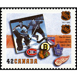 canada stamp 1444 the six team years 1942 1967 42 1992