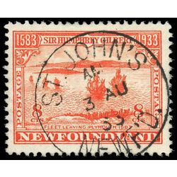 newfoundland stamp 218 fleet leaving plymouth 8 1933 U F VF 001