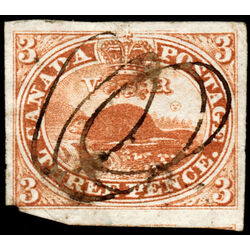 canada stamp 4 beaver 3d 1852 U VF 096