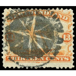newfoundland stamp 30 ship 13 1866 U VG 020