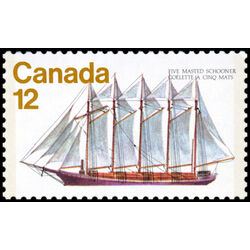 canada stamp 746 five masted schooner 12 1977