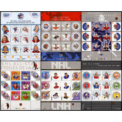 canada stamps nhl all stars 2000 2005 set of 6 souvenir sheets 1838 to 2085