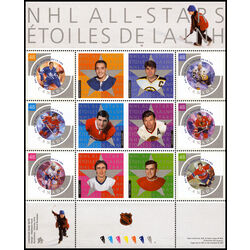 canada stamps nhl all stars 2000 2005 set of 6 souvenir sheets 1838 to 2085