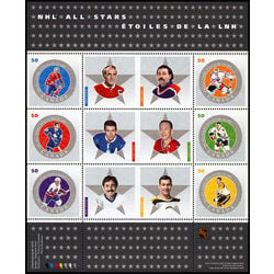 canada stamps nhl all stars 2000 2005 set of 6 souvenir sheets 1838 to 2085