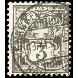 switzerland stamp 114 helvetia numerals 3 1905