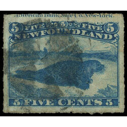 newfoundland stamp 40 harp seal 5 1876 U VF 025