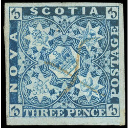 nova scotia stamp 2b pence issue 3d 1857 U VF 004