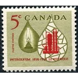 canada stamp 381 oil lamp and refinery 5 1958
