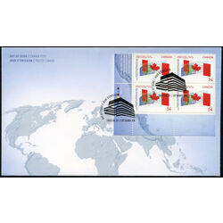 canada stamp 2331 canadian flag intersecting globe 54 2009 FDC LL