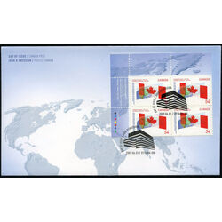 canada stamp 2331 canadian flag intersecting globe 54 2009 FDC UL