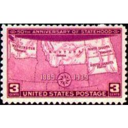 us stamp postage issues 858 map of 4 states 3 1939