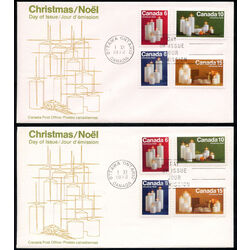 collection of 2 fdc of christmas candles regular 606 09 and ottawa tagging 606pi 09pi