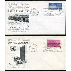 united nations set of 2 first day cover with winnipeg tagging