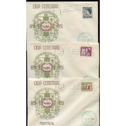 collection of 3 old canada covers of exup philatelic union held in montreal sept 21 1958
