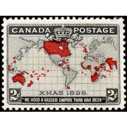 canada stamp 85i christmas map of british empire 2 1898 M VFNH 016