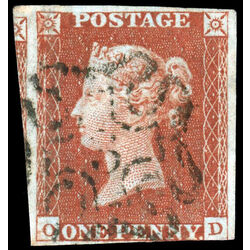 great britain stamp 3 queen victoria penny red 1p 1841 U 007