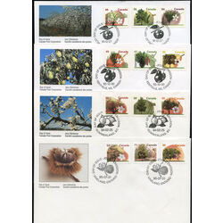 collection of the 4 fdc definitives of canada fruit trees