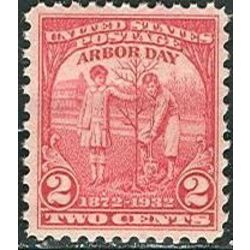 us stamp postage issues 717 boy girl planting tree 2 1932