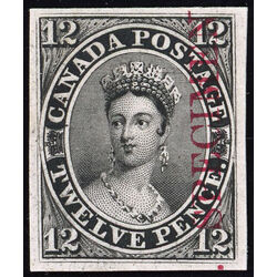 canada stamp 3pi queen victoria plate proof on card 12d 1851 M VF 009