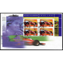 canada stamp 1648 close up of villeneuve with ferrari t 3 in background 90 1997 FDC UR