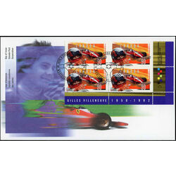 canada stamp 1648 close up of villeneuve with ferrari t 3 in background 90 1997 FDC LR