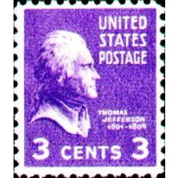 us stamp postage issues 807 thomas jefferson 3 1938