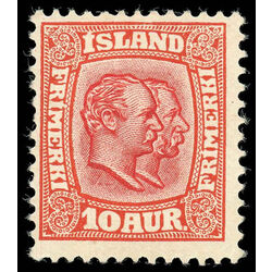 iceland stamp 76 kings christian ix and frederik viii 1907