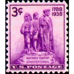us stamp postage issues 837 colonization statue 3 1938